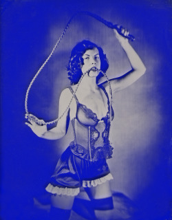 Allanbarnes:  Sugar Jones, 12. 2013 Wet Plate Collodion On Blue Glass (Ambrotype)