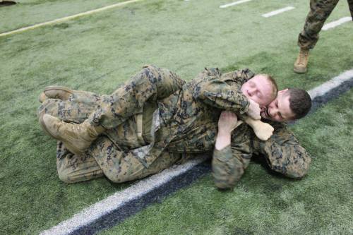 A Marine hug.