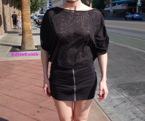 miaexhib:Sheer see through top in public This really looks like Vegas, the one picture outside looks like Main Street downtown.