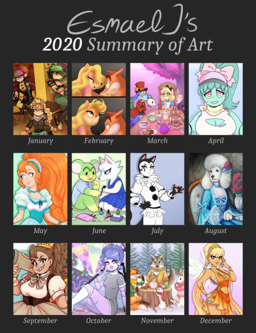  Bit late but I did the thing.  Turns out I did draw something in every month of 2020 after all 