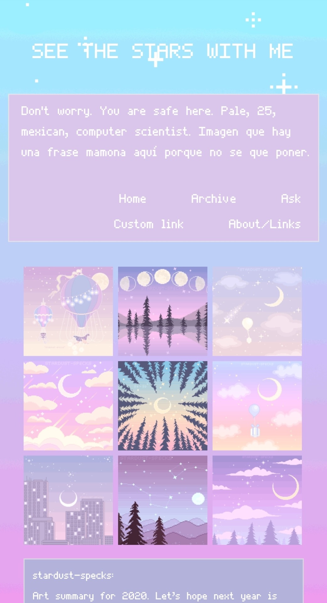 Pixel Kawaii Tumblr Theme