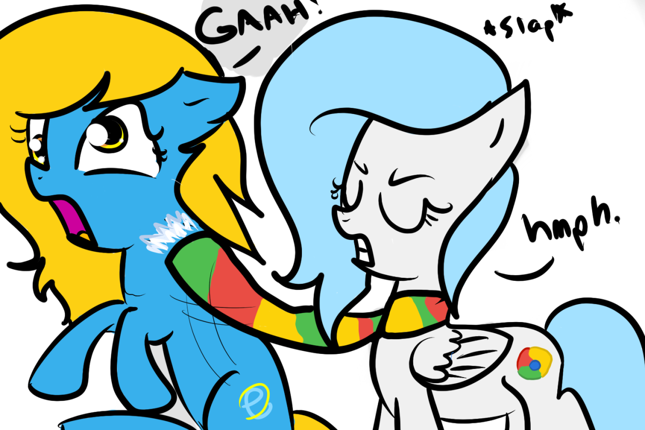 ask-internetexplorer:  ask-google-chrome:  Yeah well you’re slow.  This is war.