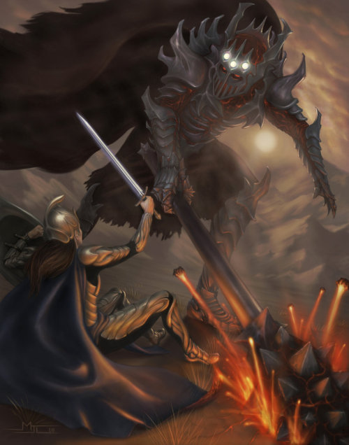 elvenkingtranduil: Fingolfin vs Morgoth by mattleese87