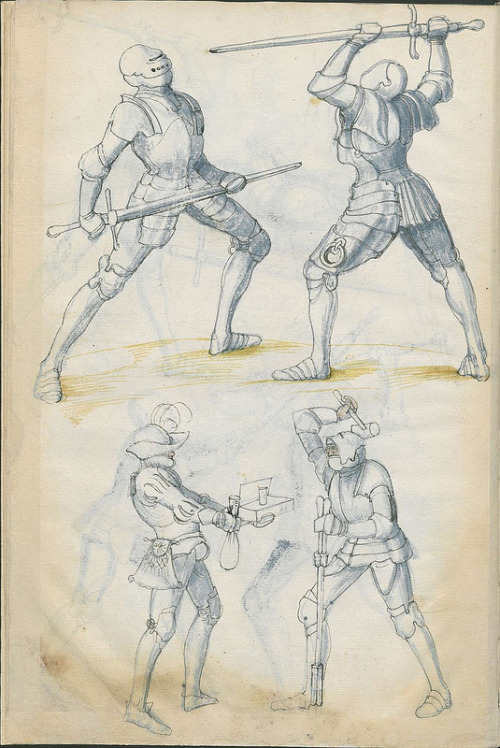art-of-swords:Sword Fighting ManualDated: circa 1500Pages from a book from the State Library of Berl