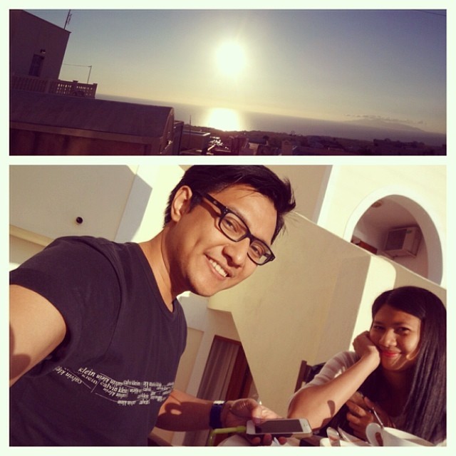 Mornin’ coffee at Santorini. (at Anemomilos Suites, Santorini)