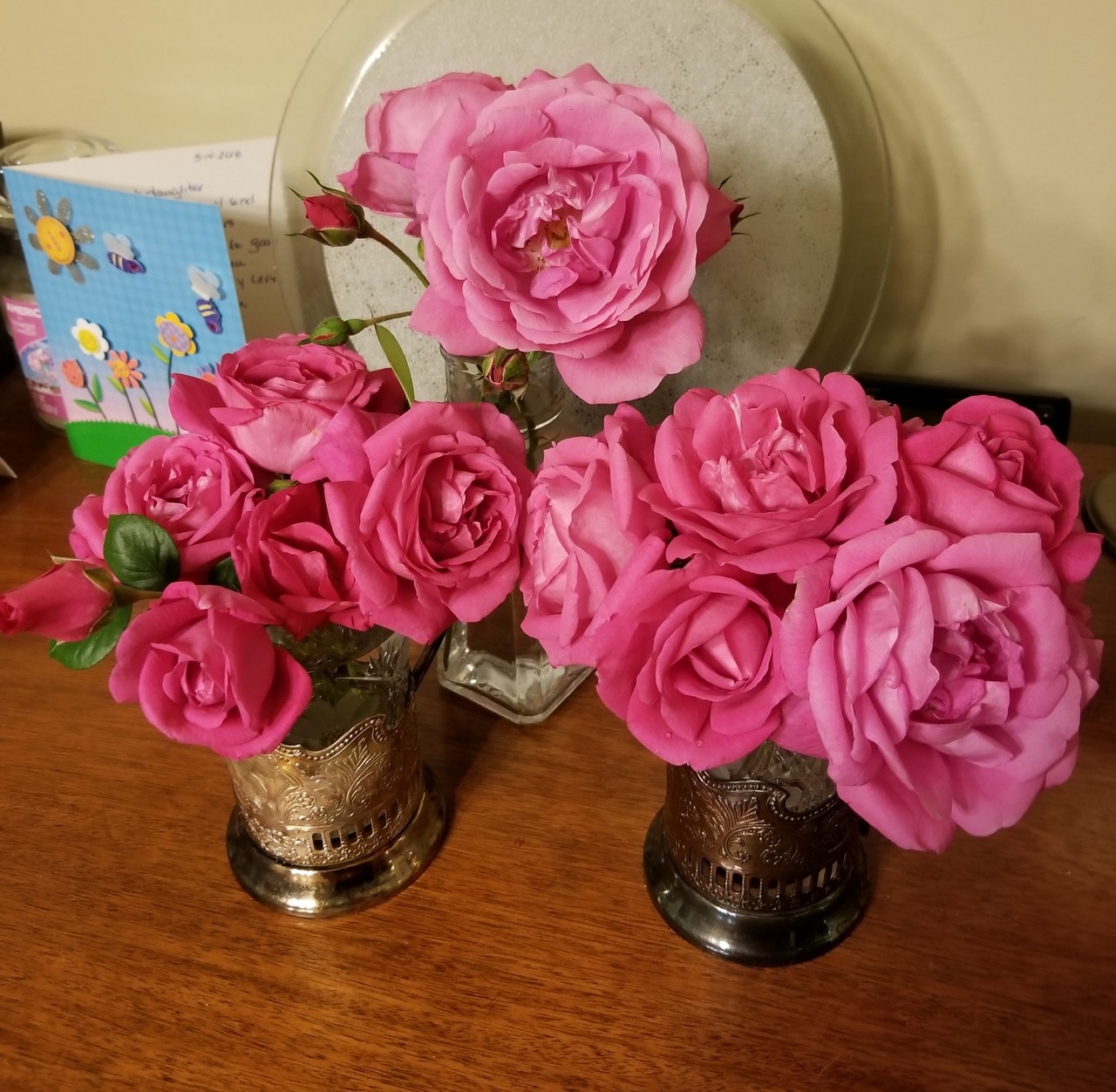 Roses in our yard and now in vases! 😍
