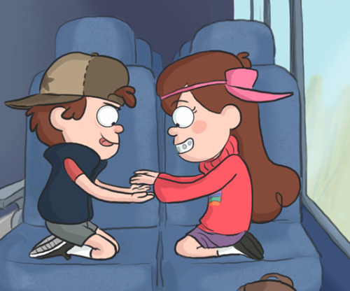 chillguydraws: limey404:  limey404:  i duno i just wanted to draw some glimpses of their bus ride up to gravity falls because twin shenanigans yeah  i completely forgot about this until i saw a panel on google images.. and now i’m nostalgic dang it