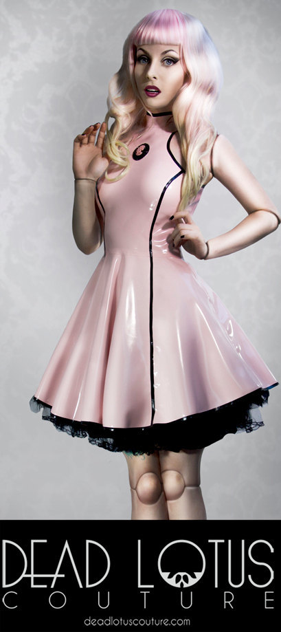 kawaiiordiebitch:  SAKURA lolita / victorian latex dress with cameo, swing 50s skirt