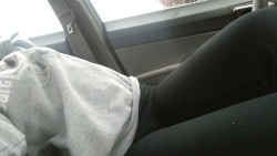 myboxofpleasures:  Chilling in my car between classes and I’m pretty bored ;P so this happened. ~Ash 