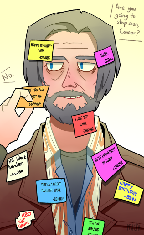 I am late again but Happy belated birthday, Hank! Someone is having fun with the notes :D Made this 