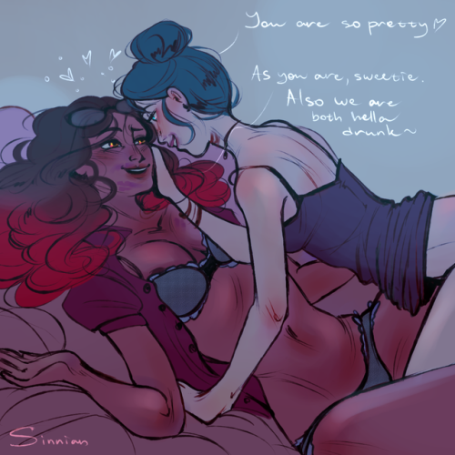 sinnian: Suddenly wanted to do some soft and drunk cute Alyanette :3c My Instagram ~ Ko-Fi