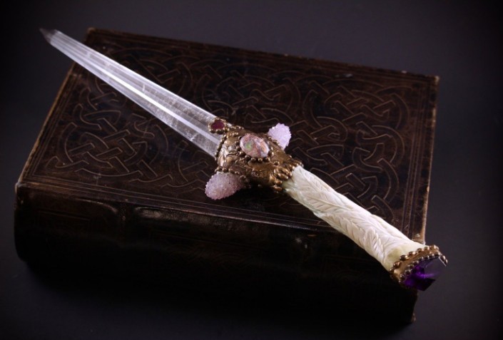 posterboy4duality: High Priestess Crystal Athamé. Opal, Watermelon Tourmaline, Amethyst,
