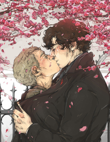 sweetlittlekitty:Sherlock let go of John’s face to pull him in against his chest. John let go of She