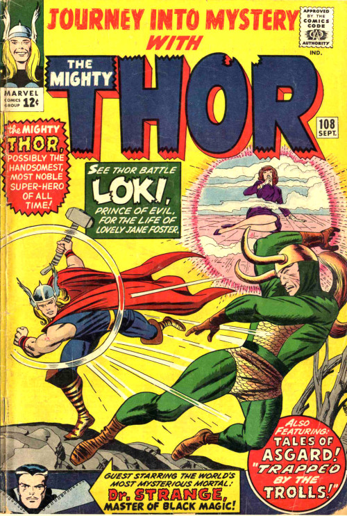 wonderful-strange:  comicbookcovers:Journey Into Mystery #108, September 1964, cover by Jack Kirby, Sol Brodsky, and Stan Goldberg.