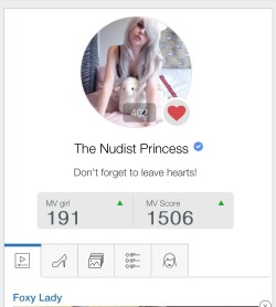 thenudistprincess:  Omg my rank is back in the 100′s on manyvids :) help me continue to climb the list by buying, reviewing, and liking my videos! If you can’t afford to purchase anything then spam my profile with hearts! Every little bit counts and