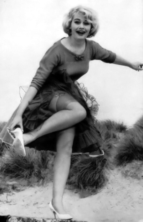 vintagearcadia: The multi-talented Helen Candlish.British pin-up model. C 1960s.Tea anyone?
