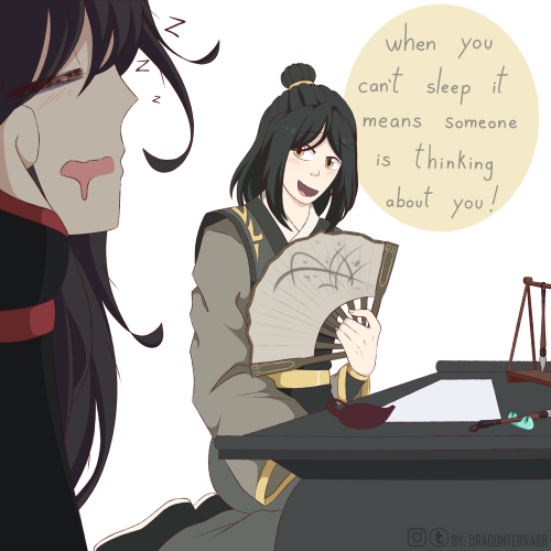 Wei Ying’s insomnia got worse after he told Lan Zhan  “You have quite a good figure ~&qu