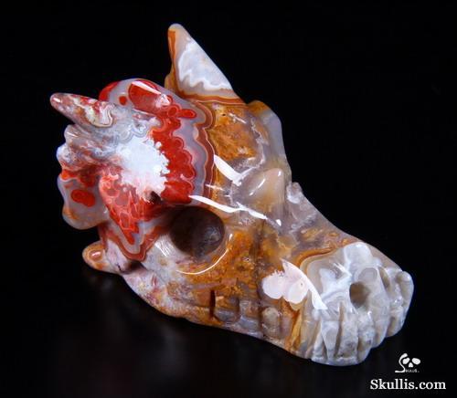 mineralists:  So I found out Skullis makes dragon skulls now… It’s my two favorite things in one and I’m incredibly excited. SO. Here’s a spam of these as well.Skulls in order of appearance:Amethyst Agate GeodeRed Crazy Lace AgateBlue Tigers EyeRainforest