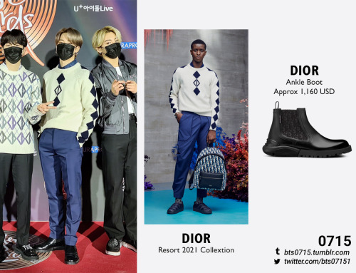 210109 | Jimin : Golden Disc Awards DIOR -  Resort 2021 collection and ankle boots Follow on twitter