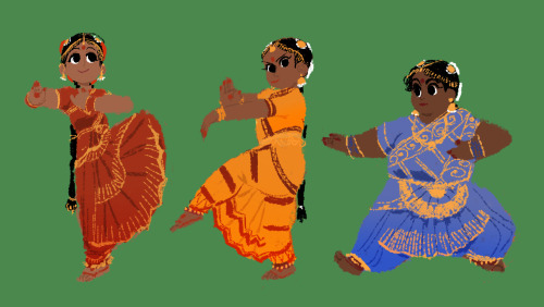 hiranyaksha:  Lil bharatanatyam dancers !!! Had a lot of fun drawing this