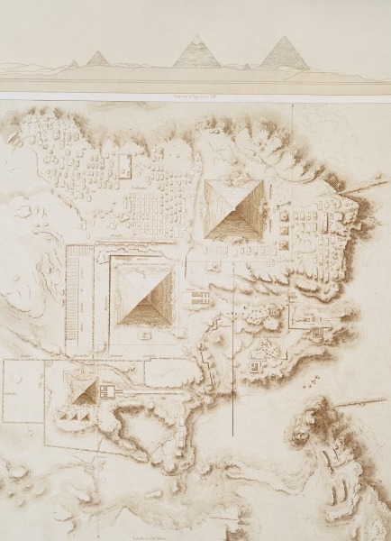 Plan of part of the Memphis necropolis, Giza Plateau (engraving). Plan topographique d'une partie de