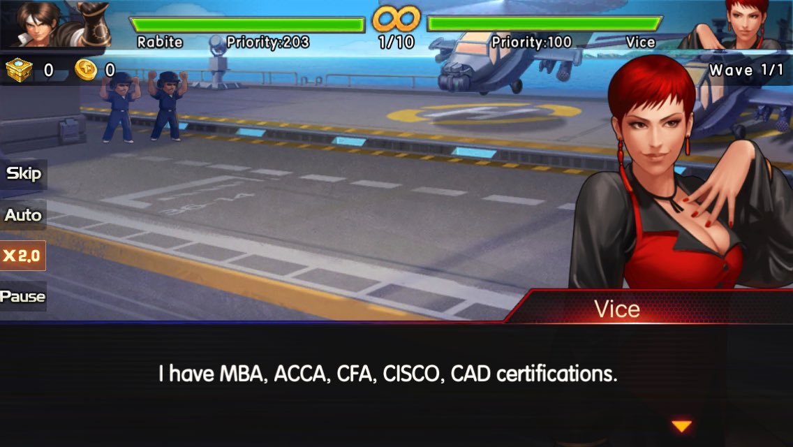 vice-s-assistant: So to recap, Vice from KOF is: A Body Builder Secretary A REALLY