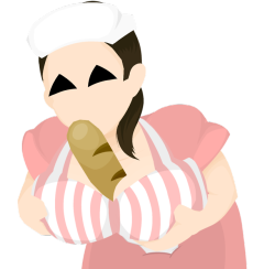 yewlogs:Sandwich lady. With and without baguette.