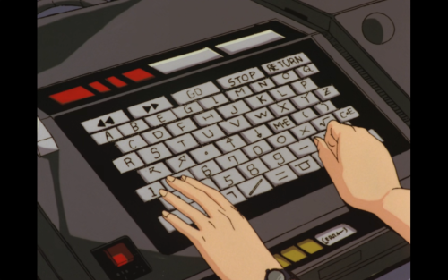 yournewkeyboard:official-kircheis:coolyo294:absolutely heinous keyboard spotted in bubblegum crisis 