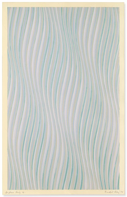 arsvitaest:Bridget Riley, Orpheus Study 14, 1978, pencil and gouache