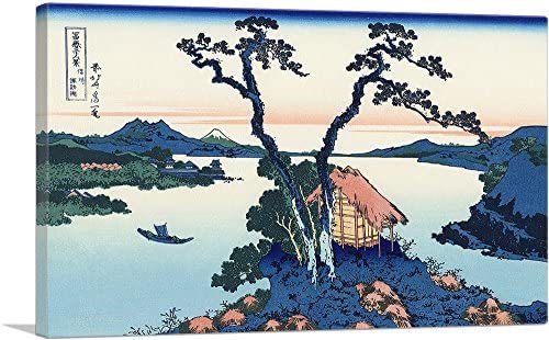 ARTCANVAS Lake Suwa in The Shinano Province 1830 Canvas Art Print by Katsushika Hokusai – 26″ x 18″ 