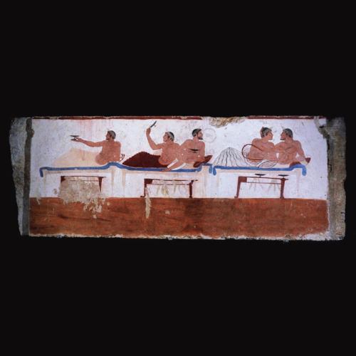 archaeologs:Painted wall from the Tomb of the Diver, Poseidonia/Paestum, c. 470 BCE. 3011⁄16 i