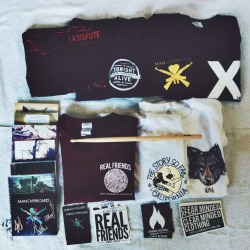 failureuponfailure:  iflovewasabridgewebuiltitwrong:  jomybear:  Warped ‘13 goodies: 7 Shirts 7 CDs (1 signed) 4 Stickers 1 Drumstick (Handguns)  How and where did you get that la dispute shirt.  no sleep records 