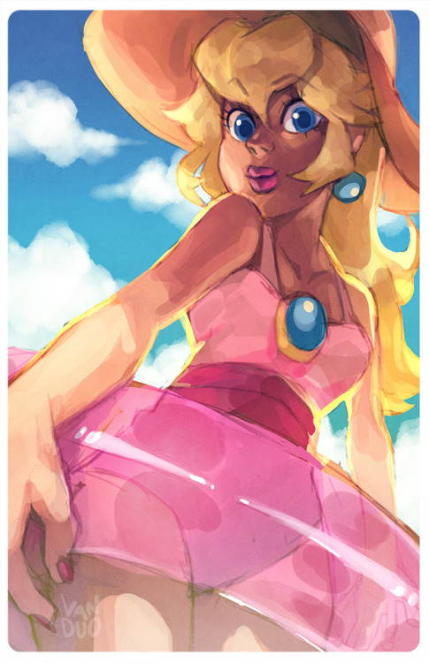 My tablet is broken, but my partner is letting me borrow theirs ; ___ ;I made this cutie Peach for p