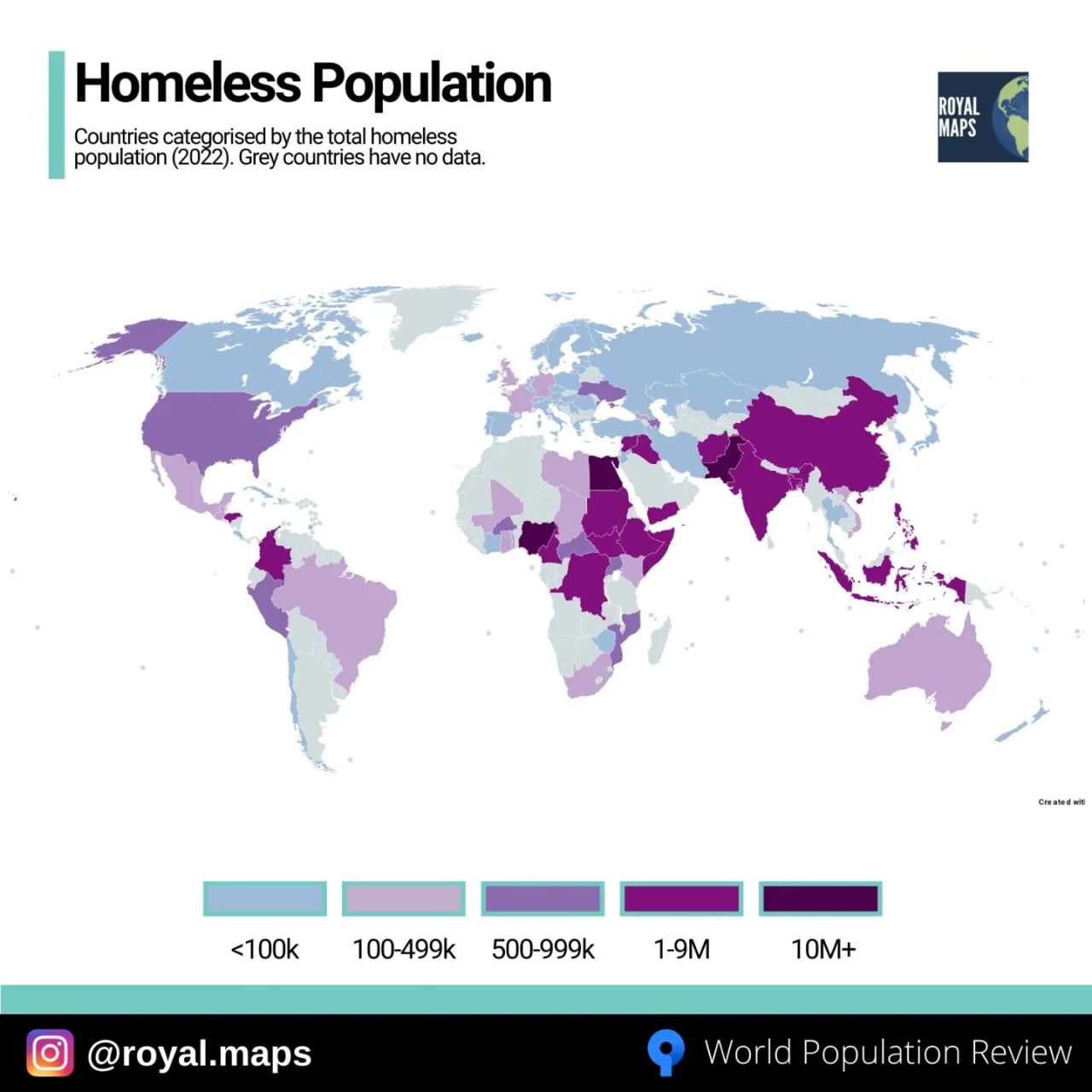 Homeless Population by Country. by royal.maps Maps on the Web