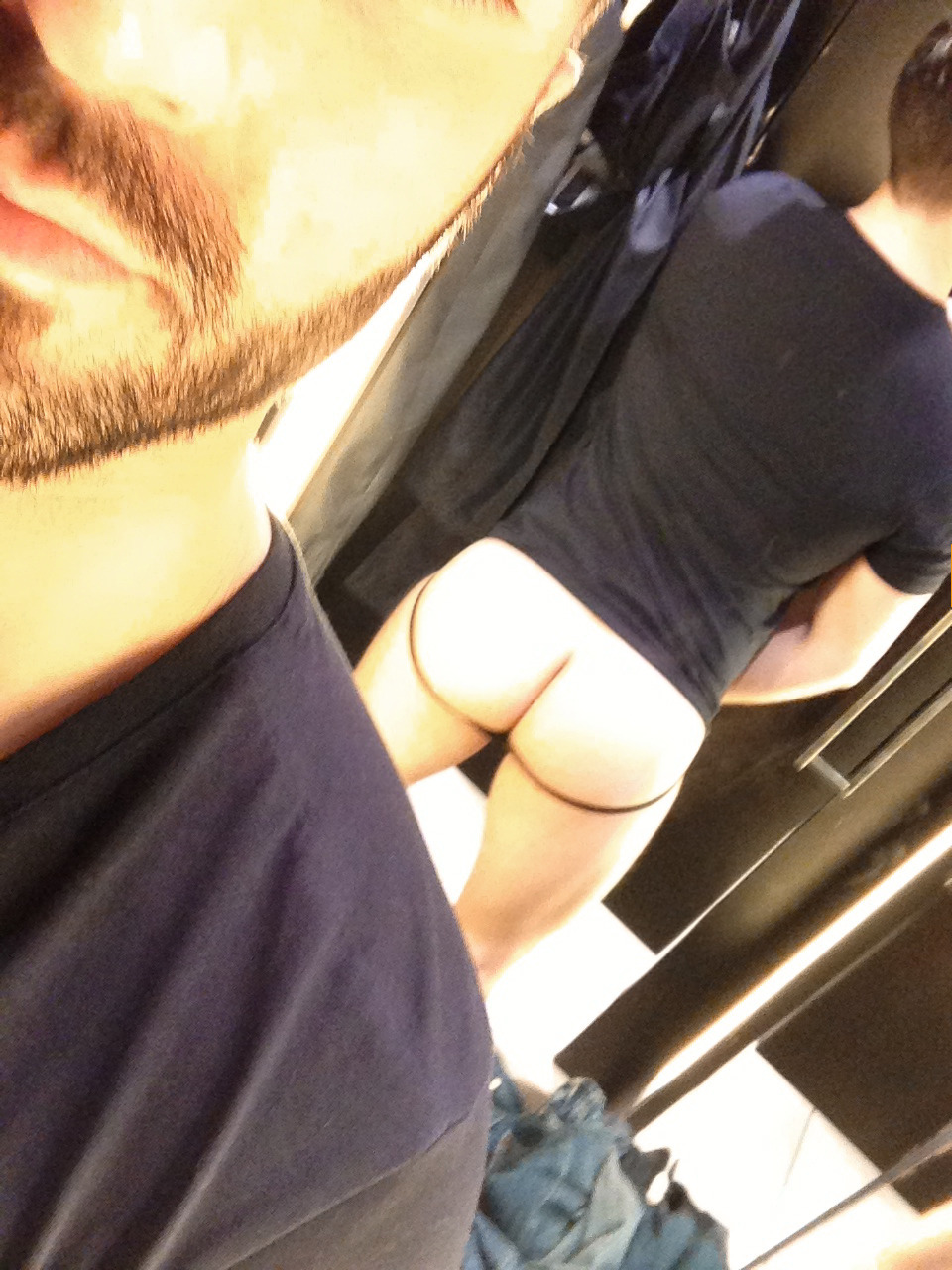 fucksleepfuck:  assduet:  Zara Fitting Room + My Ass = Horny Photo Shoot.  Hi 