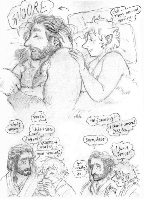 rutobuka2: some of the sketches my friends prompted me!  1) Sleeplessness with Thorin and Bilbo