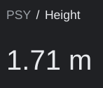 PSY Height: 1.71 Meters