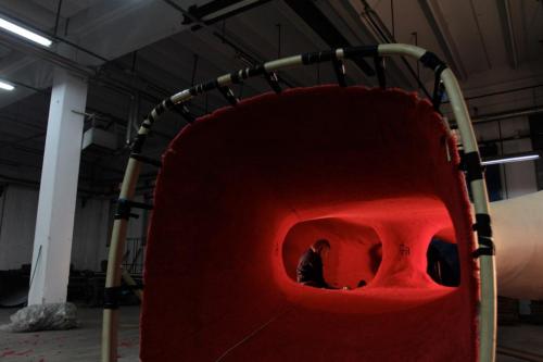 mexicanist:  Tuft Zürich, Numen/For Use’s installation made from tape and carpet. 