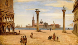 gandalf1202:  Camille Corot - Piazzetta di