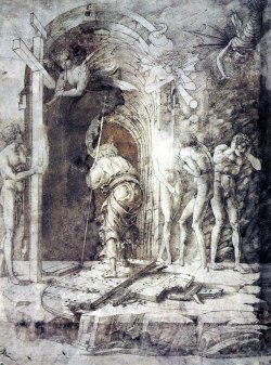 histoire-de-lart:  andrea mantegna, the descent into hell, 1468, ink on parchment 