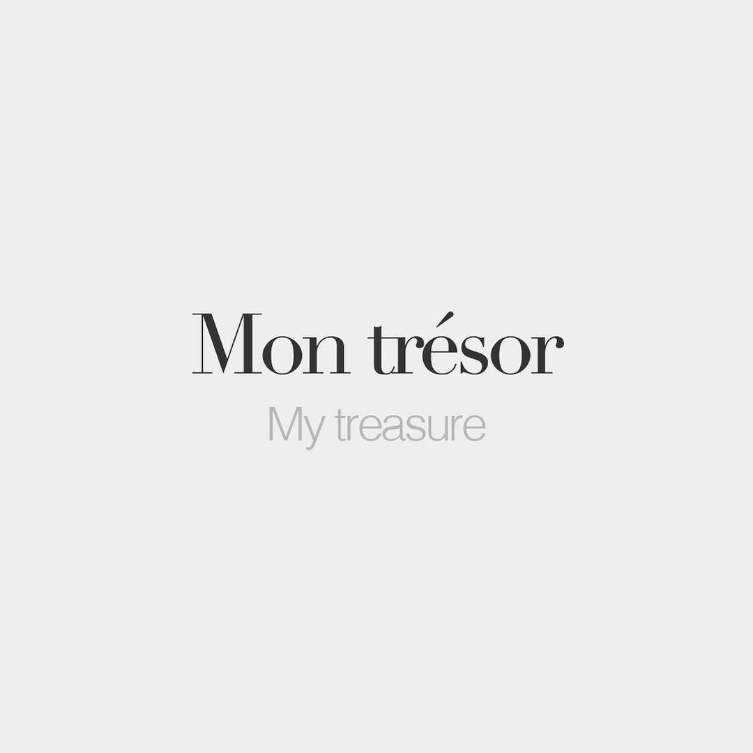 bonjourfrenchwords:  Mon trésor (masculine word) • My treasure • /mɔ̃ tʁe.zɔʁ/