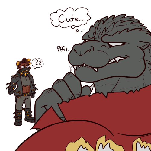 Maybe a slight continuation from my last comic. Godzillo hires him on the spot.