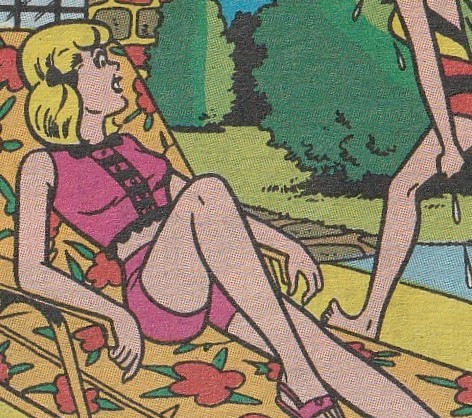 A Friday Set of Betty in pink shorts, from Betty and Veronica Double Digest #52 and Betty and Veroni