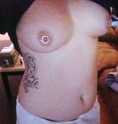 nudistcouplencva:  2nd new pair of nipple rings!!! Whatcha think?