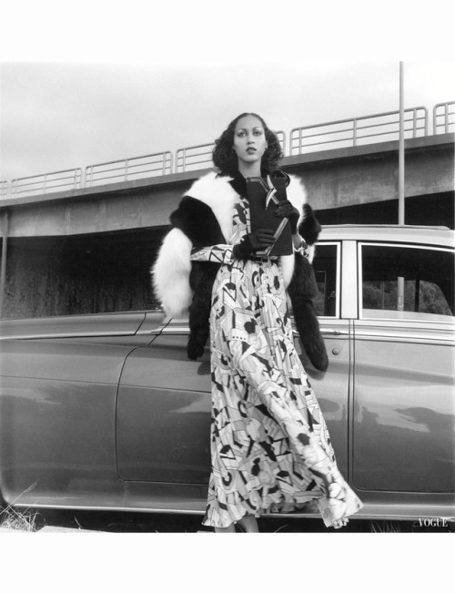 christopherbarnard:Vogue Italia 1972Pat Cleveland by Guy Bourdin 