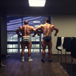 arpeejay:  jhfic1:  Hard to decide. Show me more, please.  Great backage!  Hm close call if say the guy on the left has the much better back and upper body but he guy on the right has better looking legs to me.