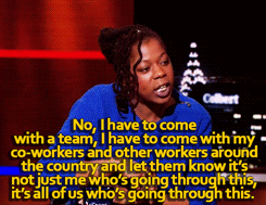 sandandglass:  Stephen Colbert talks to Naquasia LeGrand. 