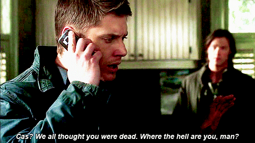  THE TWO TIMES CAS FELL, BECAME HUMAN AND LANDED IN SOME RANDOM AREA, HE CALLS DEAN. CAS MEMORI