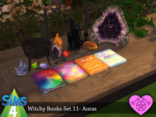 Witchy Books Set 11 - AurasA set of books to go with the other aura items.Sims 4, Spa Day required.T