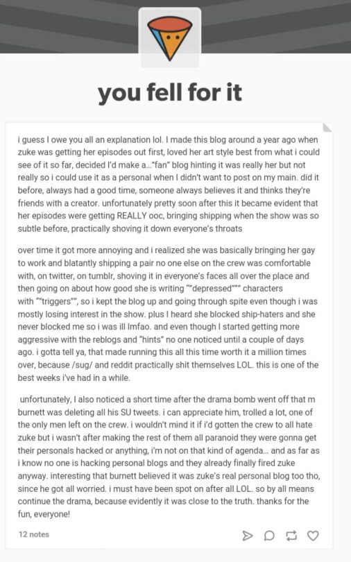 To anyone curious about the source of the screenshots from “Zuke”’s non-official blog: